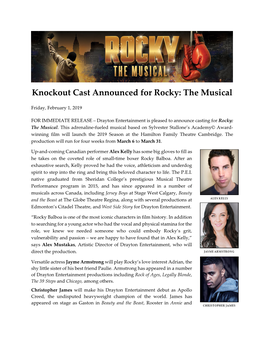 Knockout Cast Announced for Rocky: the Musical