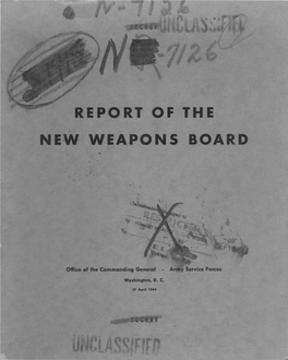 Report on the New Weapons Board 1944