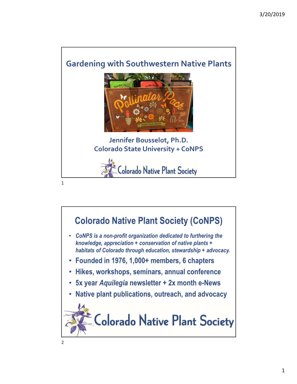 Colorado Native Plant Society (Conps)