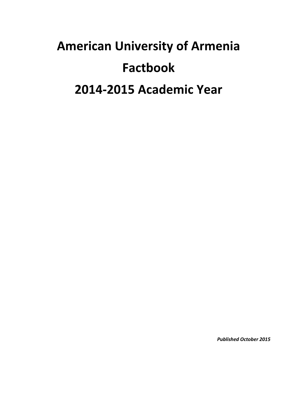 AUA Factbook 2014-2015