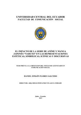 Naruto” En Las Representaciones Estéticas, Simbólicas, Icónicas Y Discursivas