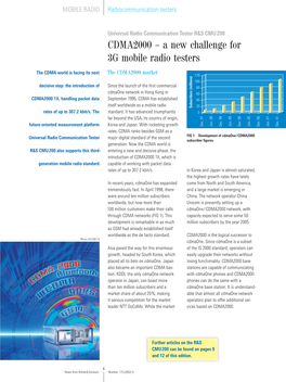 CDMA2000 – a New Challenge for 3G Mobile Radio Testers