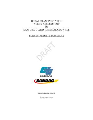 Tribal Transportation Needs Assessment in San Diego and Imperial Counties
