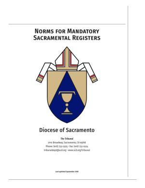 Norms for Sacramental Registers