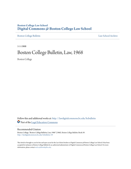 Boston College Bulletin, Law, 1968 Boston College