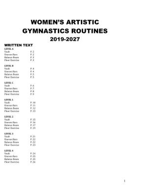 Women's Artistic Gymnastics Routines