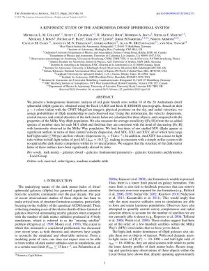 A Kinematic Study of the Andromeda Dwarf Spheroidal System