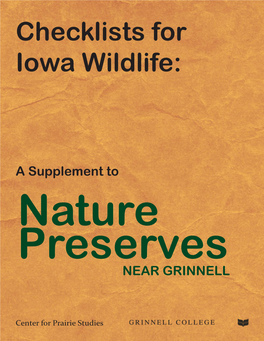 Checklists for Iowa Wildlife