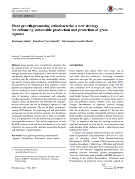Plant Growth-Promoting Actinobacteria: a New Strategy for Enhancing Sustainable Production and Protection of Grain Legumes