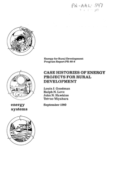 Energy for Rural Development Program Report PR-80-8