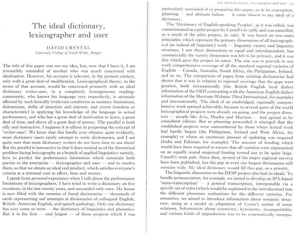 The Ideal Dictionary, Lexicographer and Userin R. Ilson
