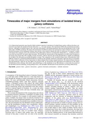 Timescales of Major Mergers from Simulations of Isolated Binary Galaxy Collisions J