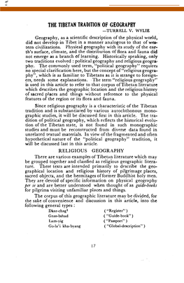 The Tibetan Tradition of Geography -Turrell V
