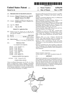United States Patent (19) 11 Patent Number: 5,876,676 Stossel Et Al
