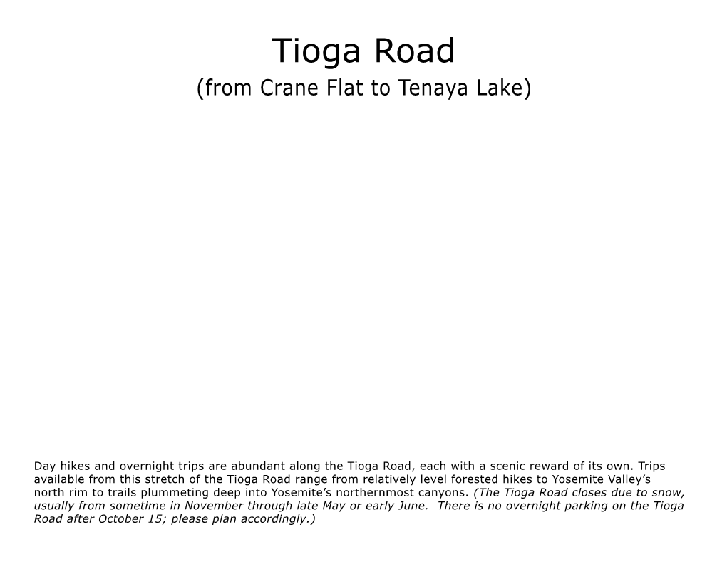 Tioga Road (From Crane Flat to Tenaya Lake)