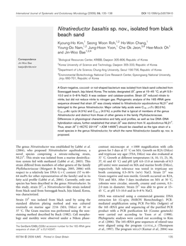 Nitratireductor Basaltis Sp. Nov., Isolated from Black Beach Sand