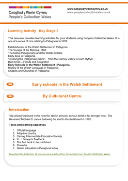 Early Schools in the Welsh Settlement by Culturenet Cymru