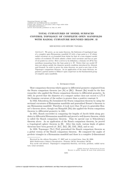 Total Curvatures of Model Surfaces Control Topology of Complete Open Manifolds with Radial Curvature Bounded Below