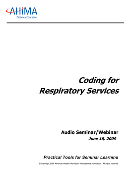 Coding for Respiratory Services