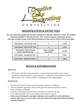 2018 Creative Cake Decorating Competition Rules and Info Updated 2-17-18.Pdf