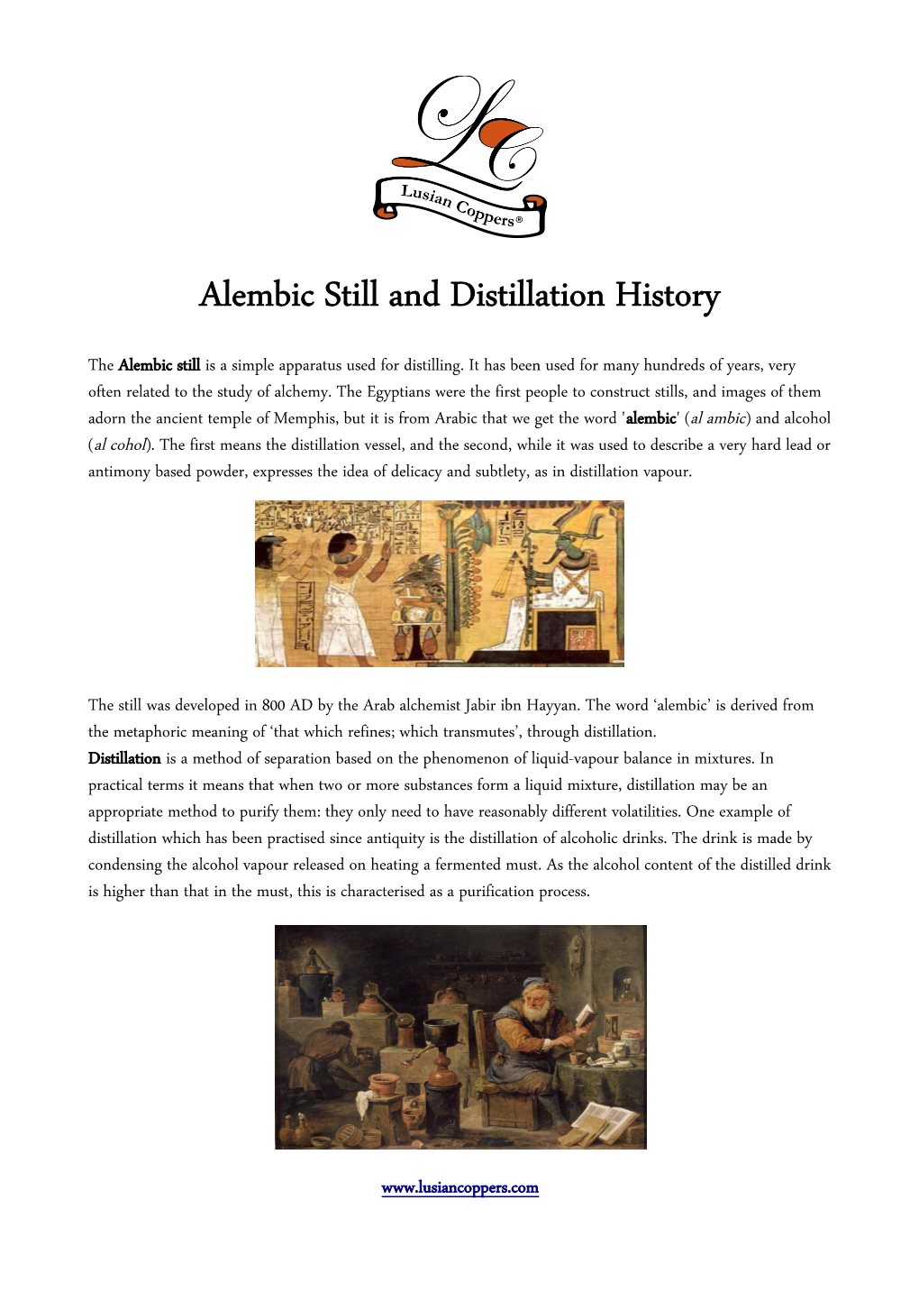 Alembic Still and Distillation History