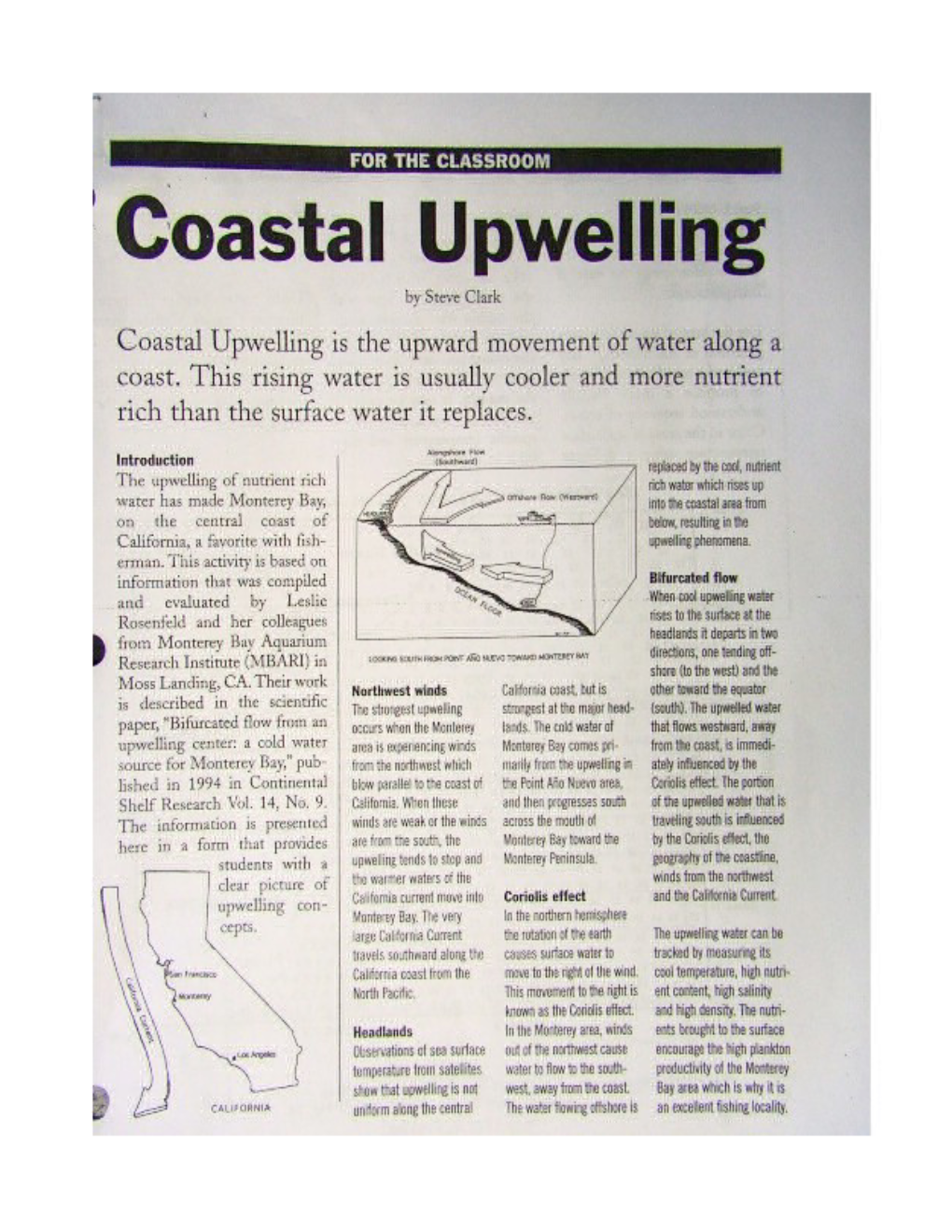 Coastal Upwelling Analysis Questions