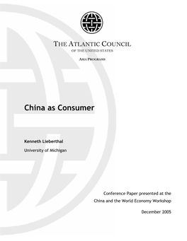 China As Consumer