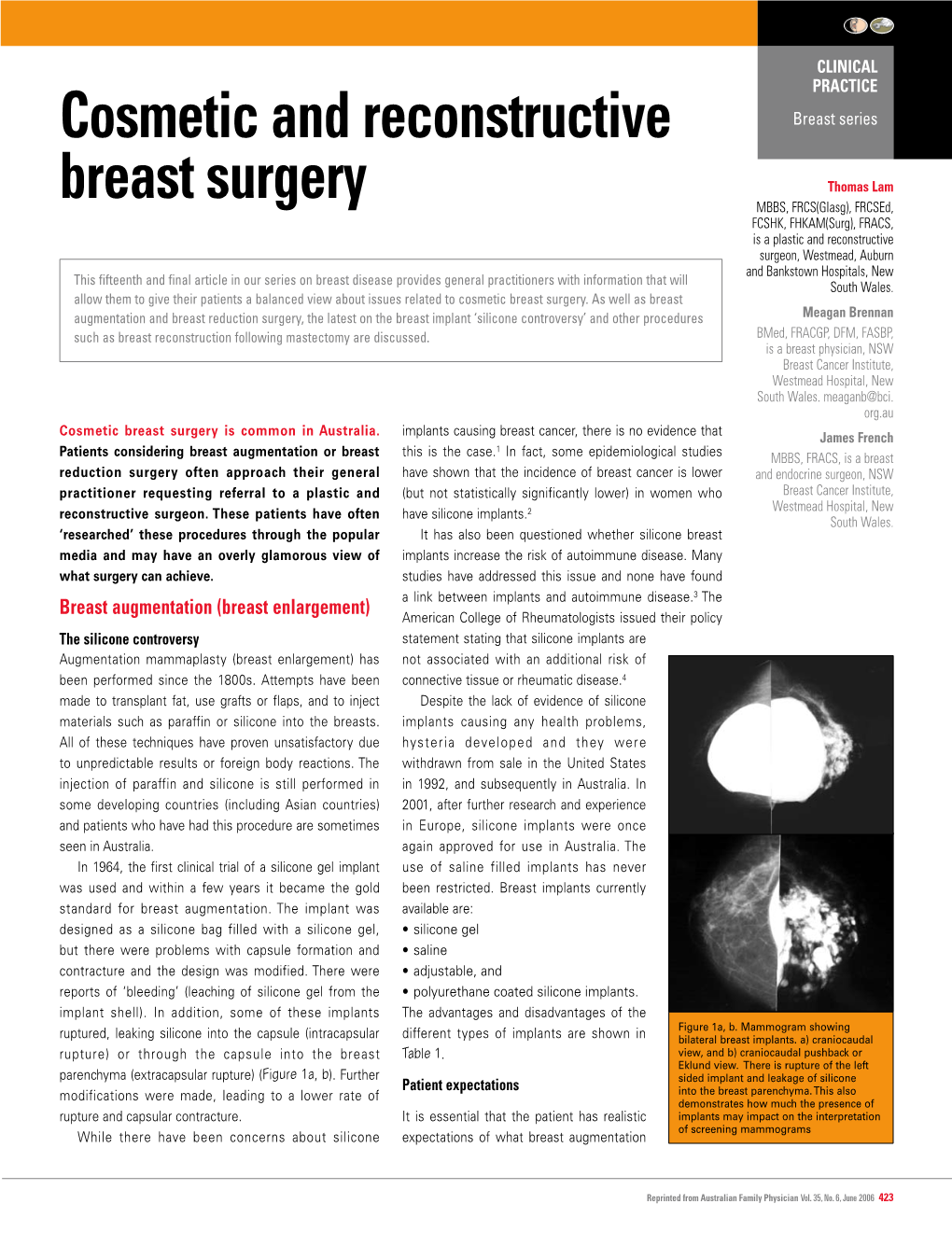 Cosmetic and Reconstructive Breast Surgery