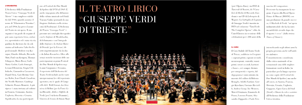 Il Teatro Lirico “Giuseppe Verdi Di Trieste”