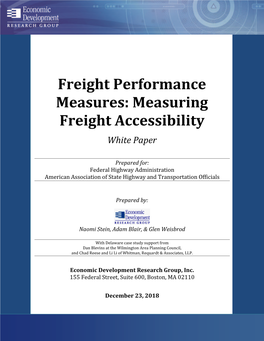 Measuring Freight Accessibility White Paper