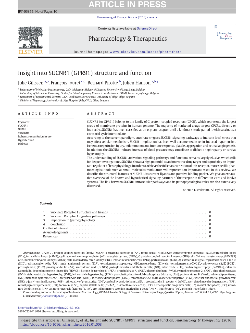 Insight Into SUCNR1 (GPR91) Structure and Function