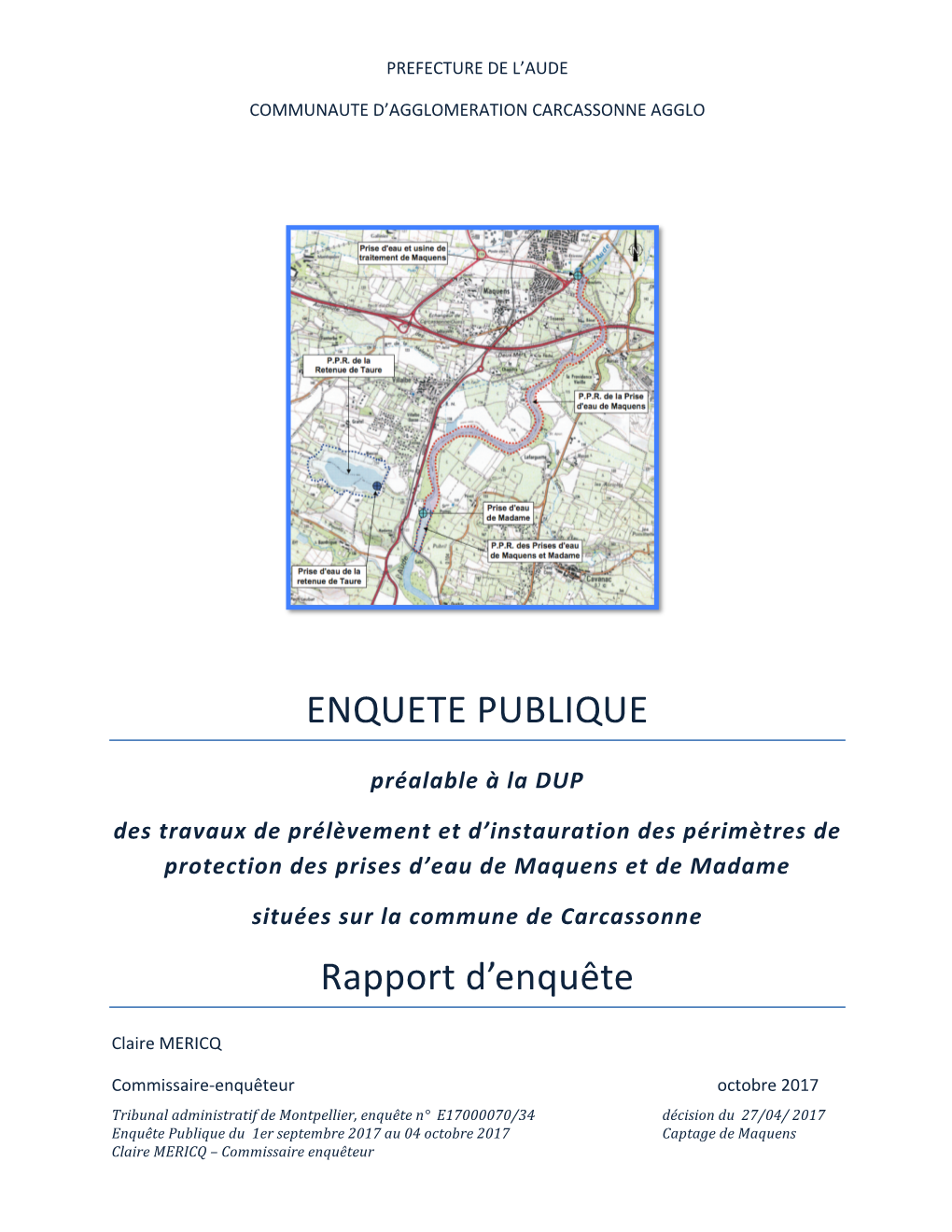 ENQUETE PUBLIQUE Rapport D'enquête