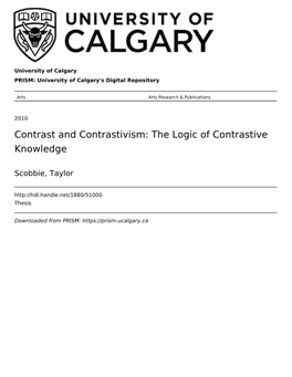 Contrast and Contrastivism: the Logic of Contrastive Knowledge