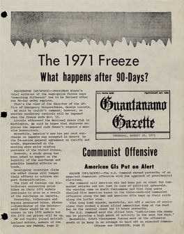 The 1971 Freeze What Happens After 90-Days?