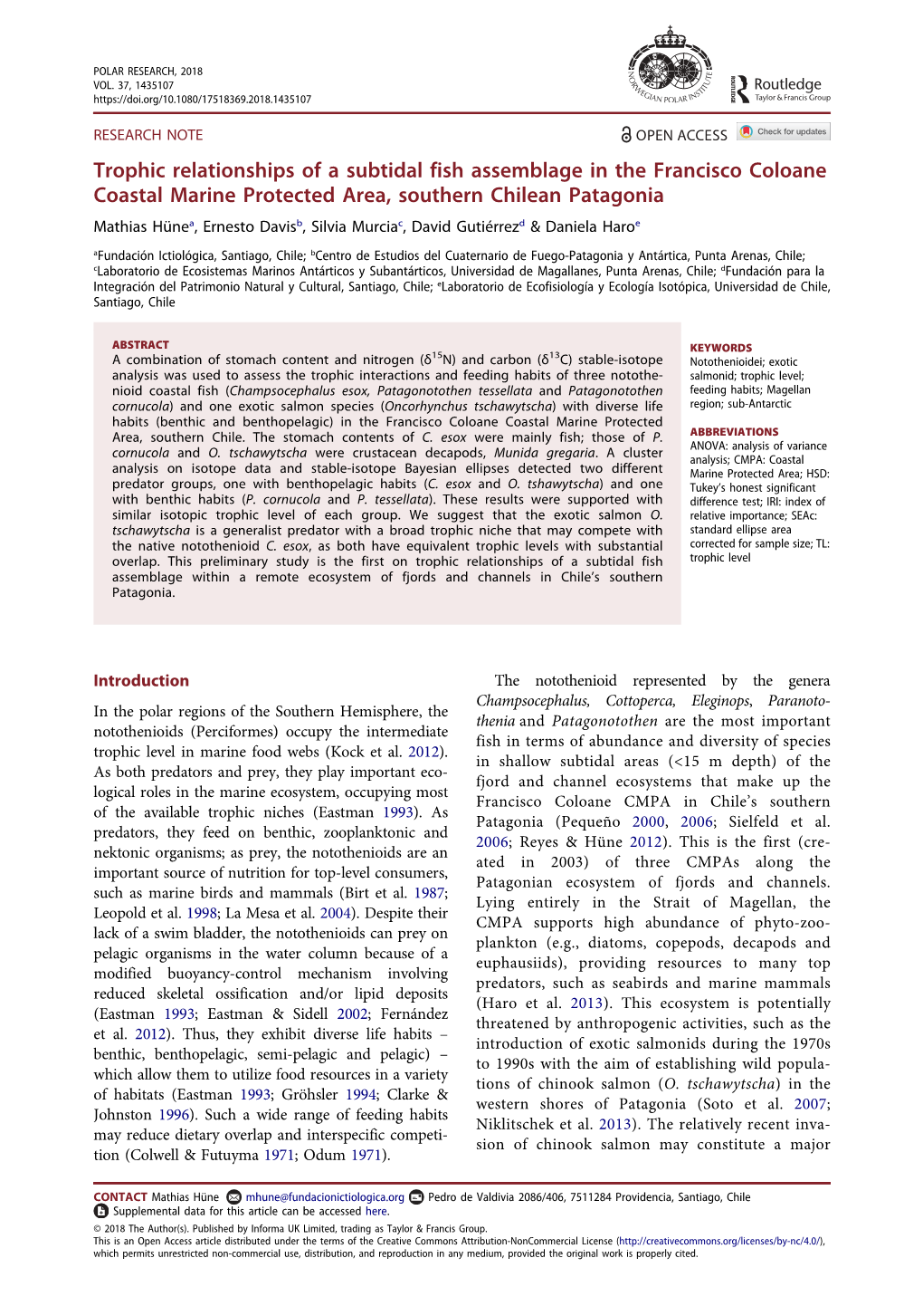 Trophic Relationships of a Subtidal Fish Assemblage in the Francisco