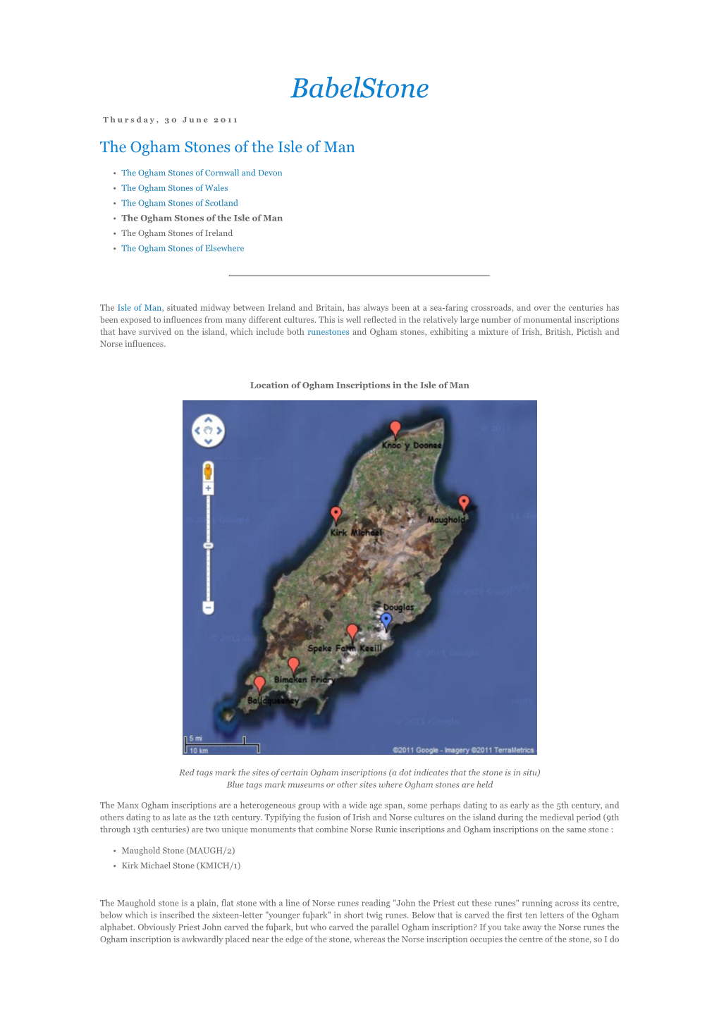 Babelstone: the Ogham Stones of the Isle Of