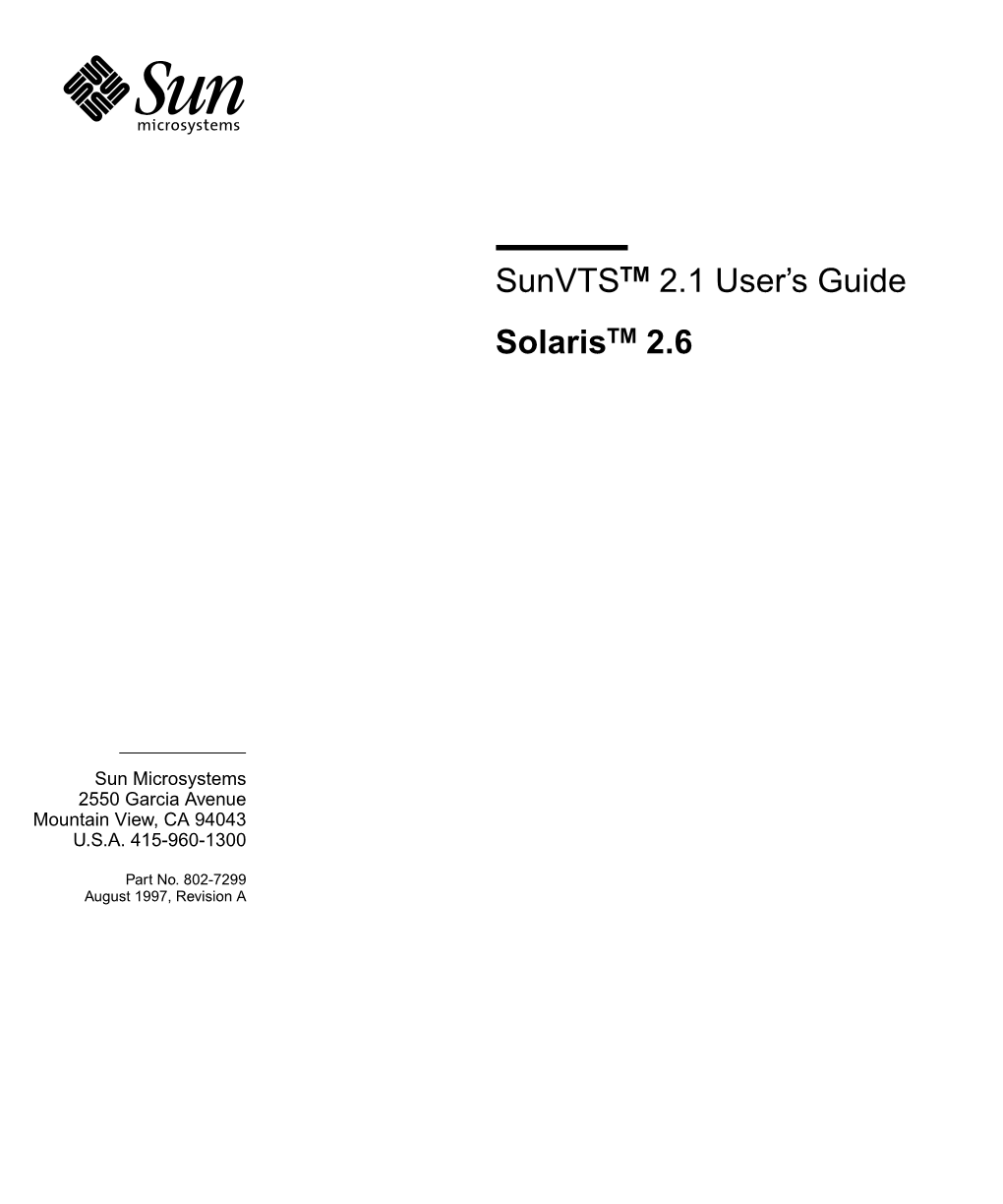 Sunvts 2.1 User's Guide