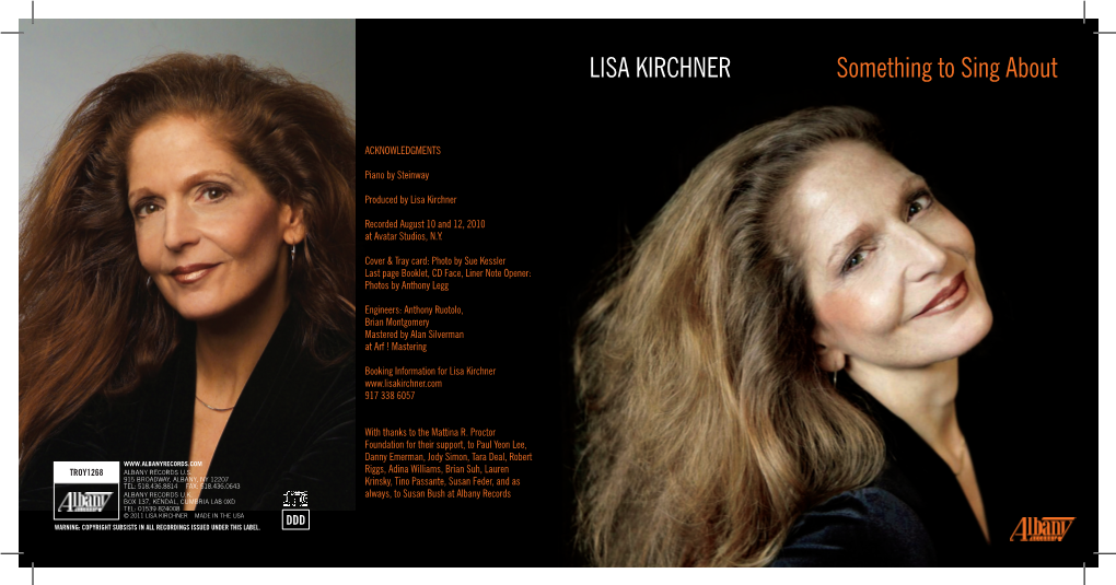 Lisa Kirchner Something to Sing About