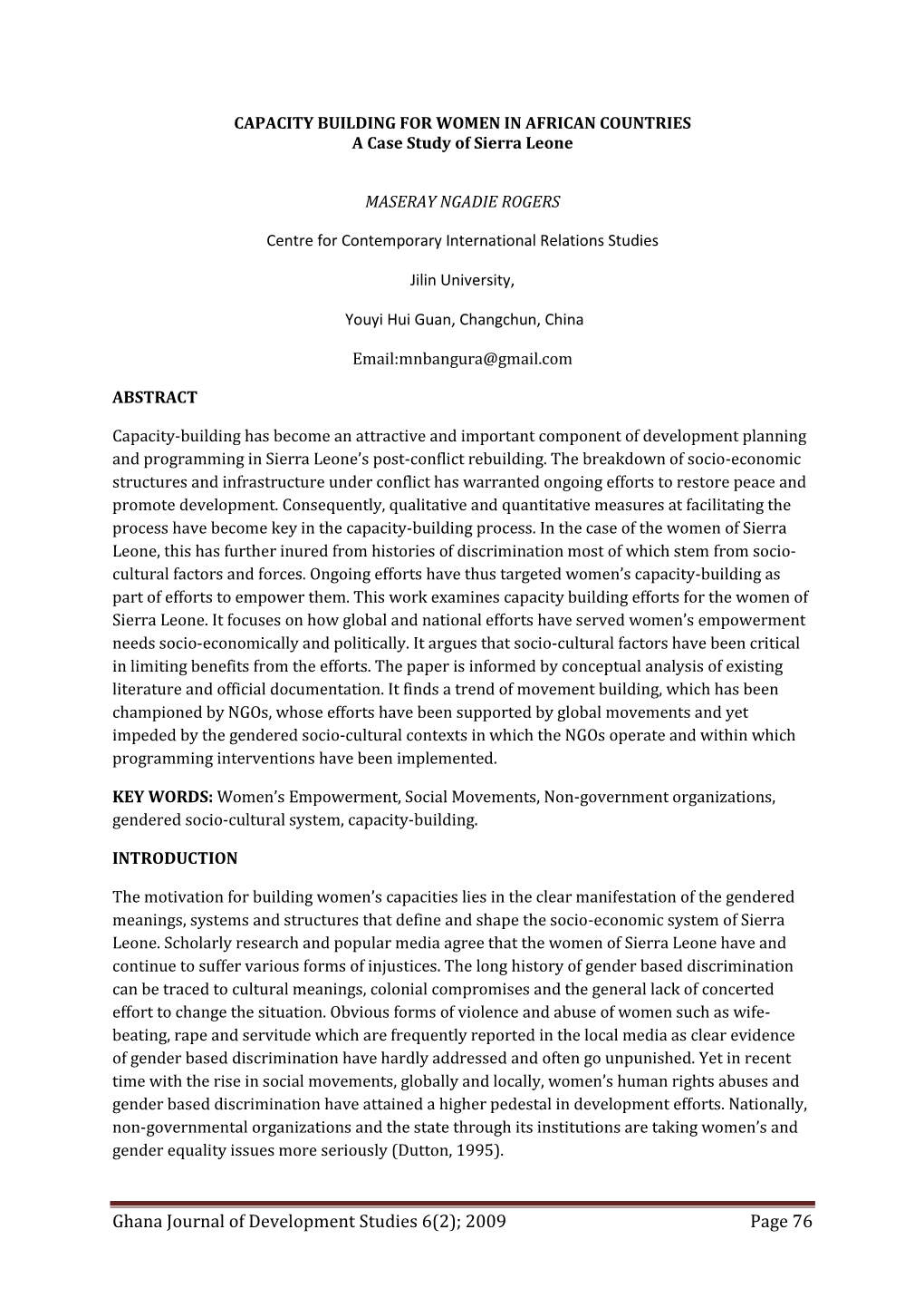 Ghana Journal of Development Studies 6(2); 2009 Page 76