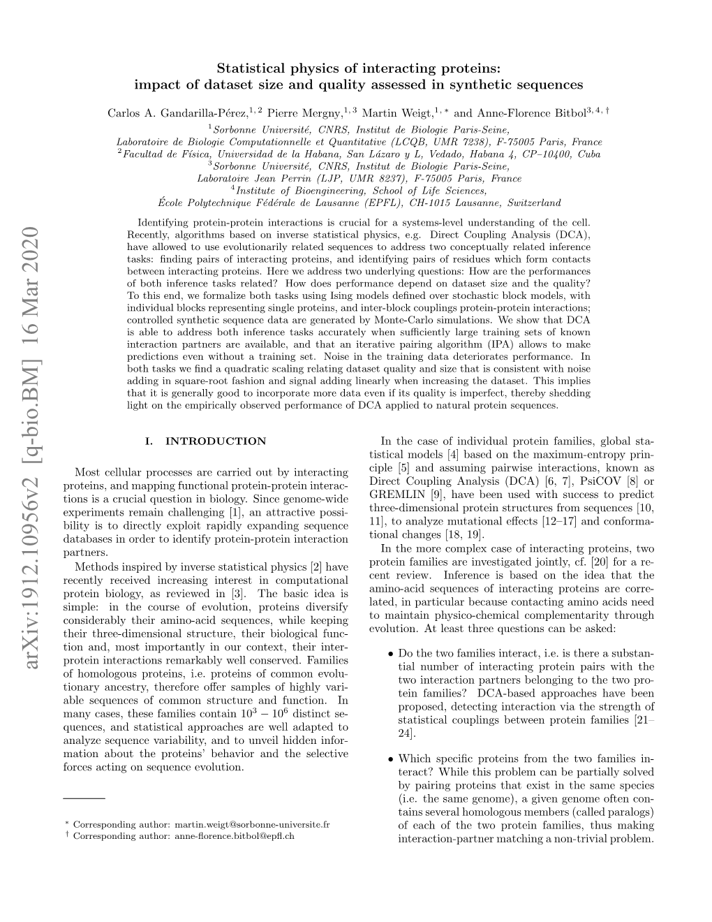 Statistical Physics of Interacting Proteins: Impact of Dataset Size and Quality Assessed in Synthetic Sequences