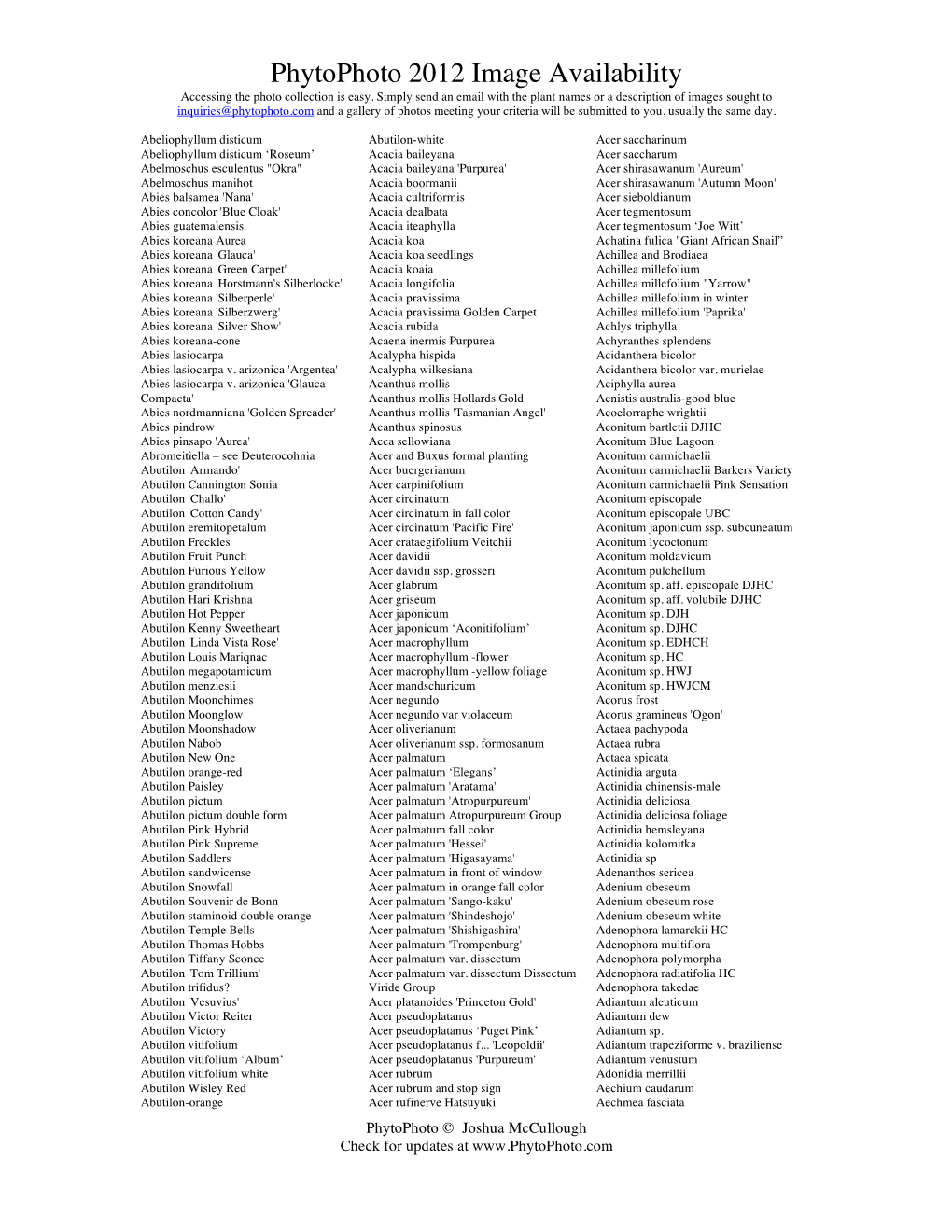 Phytophoto Index 2012