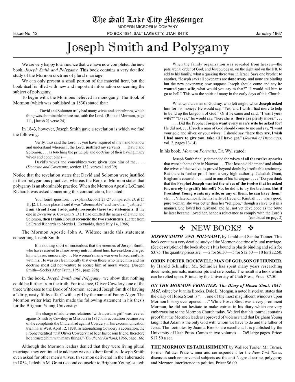 Joseph Smith and Polygamy