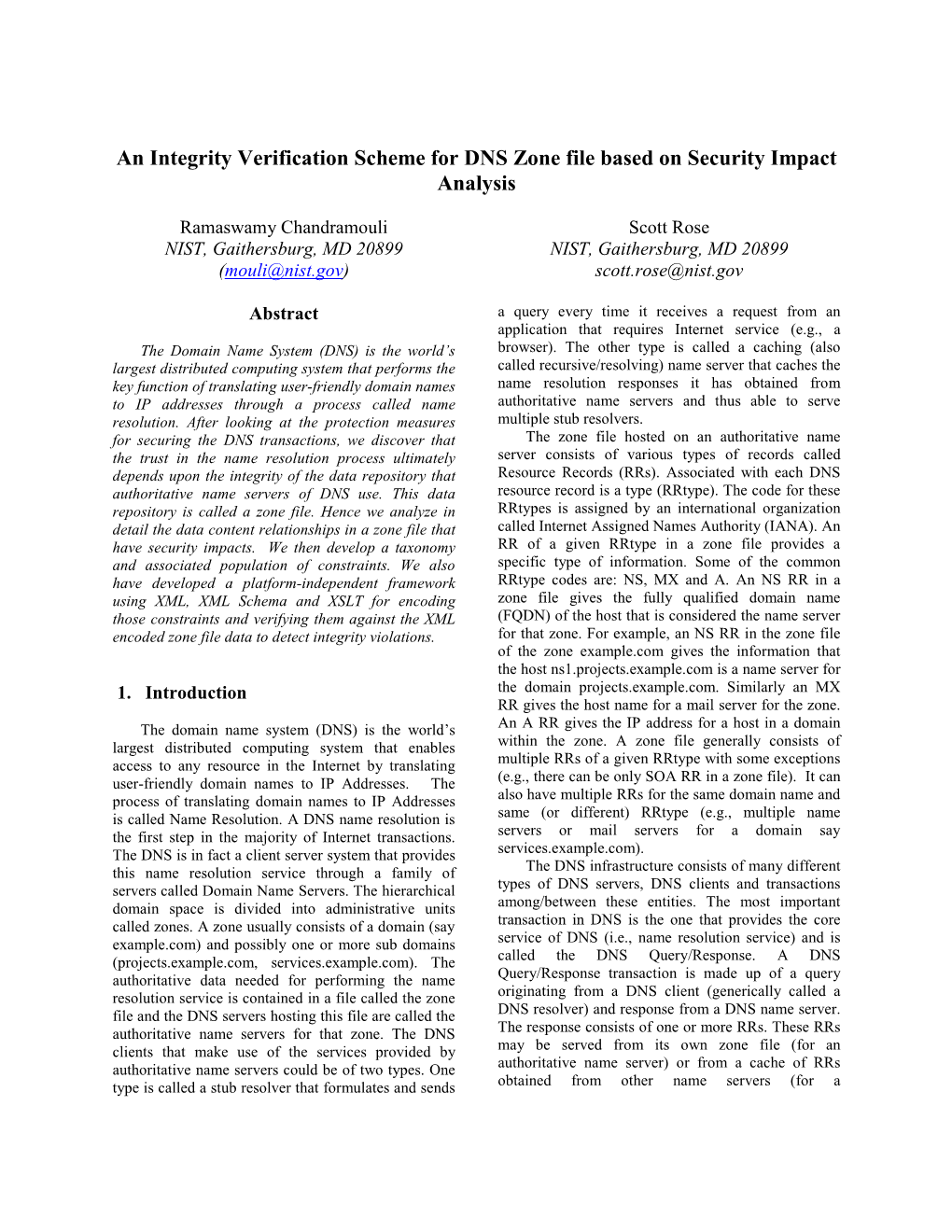 An Integrity Verification Scheme for DNS Zone File Based on Security Impact Analysis