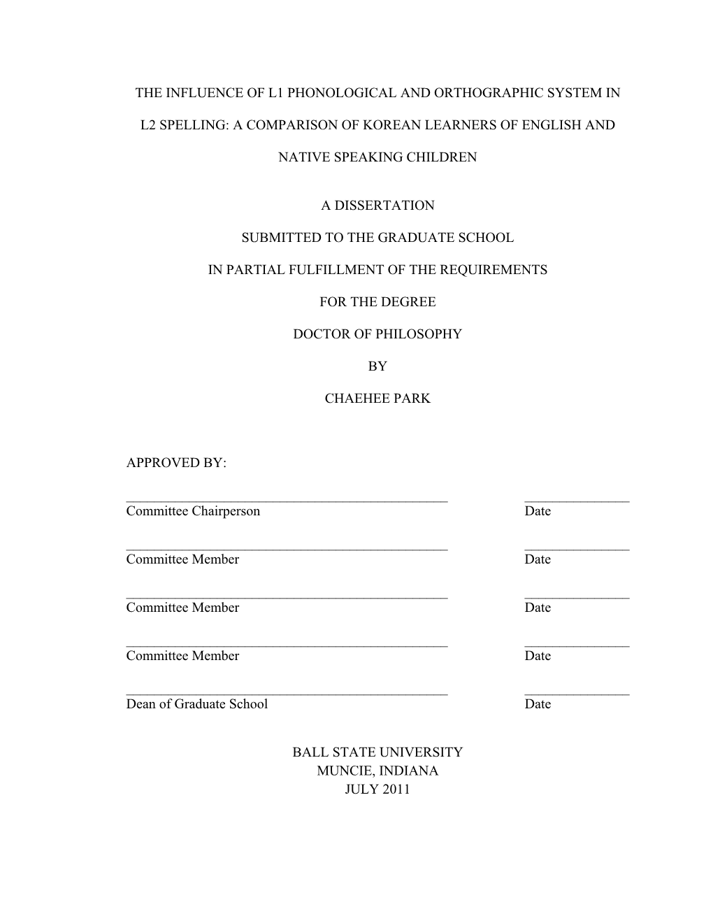 The Influence of L1 Phonological and Orthographic System In