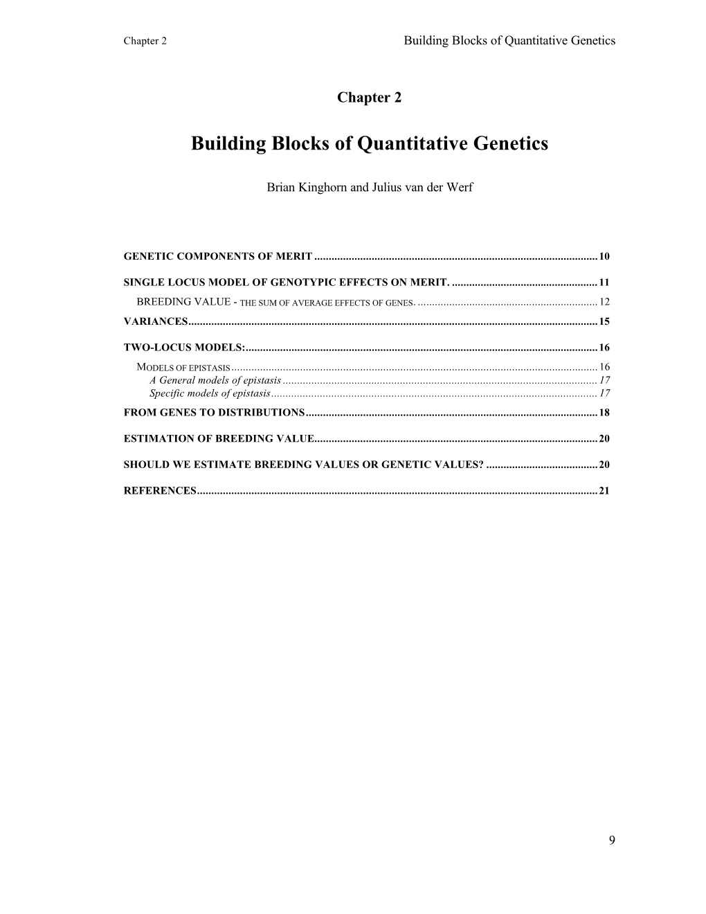 Building Blocks of Quantitative Genetics