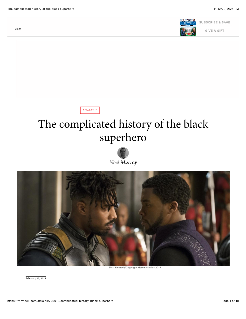 The Complicated History of the Black Superhero 11/12/20, 2:24 PM