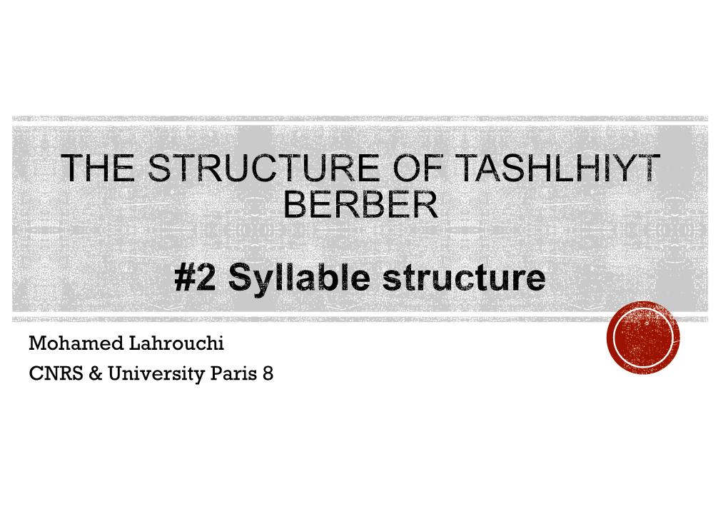 Structure of Tashlhiyt Berber2.Pptx
