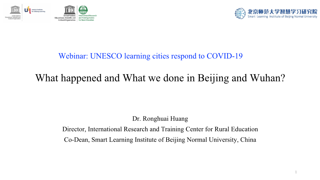 Webinar: UNESCO Learning Cities Respond to COVID-19