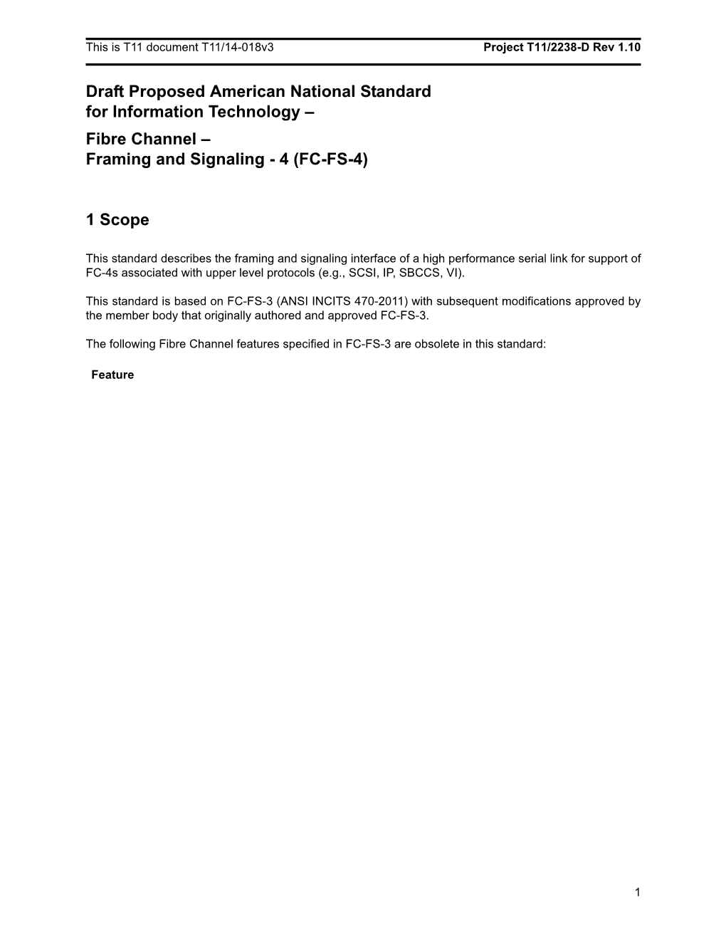 Fibre Channel – Framing and Signaling - 4 (FC-FS-4)