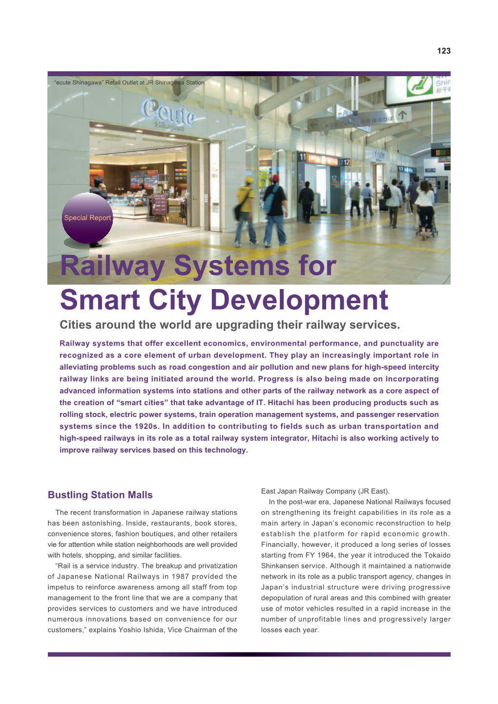Railway Systems for Smart City Development Cities Around the World Are Upgrading Their Railway Services